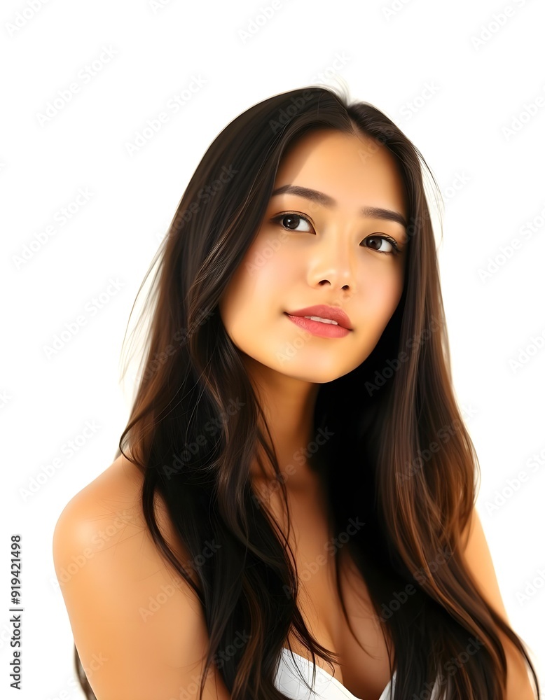 Minimalist Portrait of a Young Woman with Natural Beauty Minimalist Portrait of a Young Woman with Natural Beauty