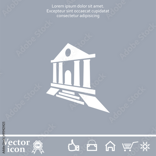 Vector icon of white color on a gray background