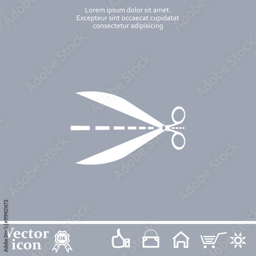 Vector icon of white color on a gray background