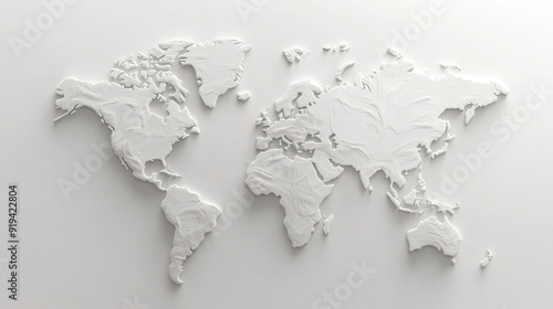 Fototapeta Naklejka Na Ścianę i Meble -  White World Map on Grey Background