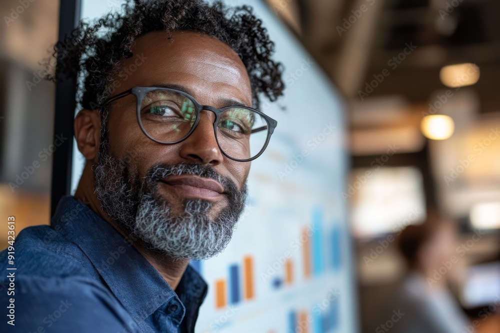 Portrait of a Thoughtful Middle-Aged Man with Glasses Portrait of a Thoughtful Middle-Aged Man with Glasses