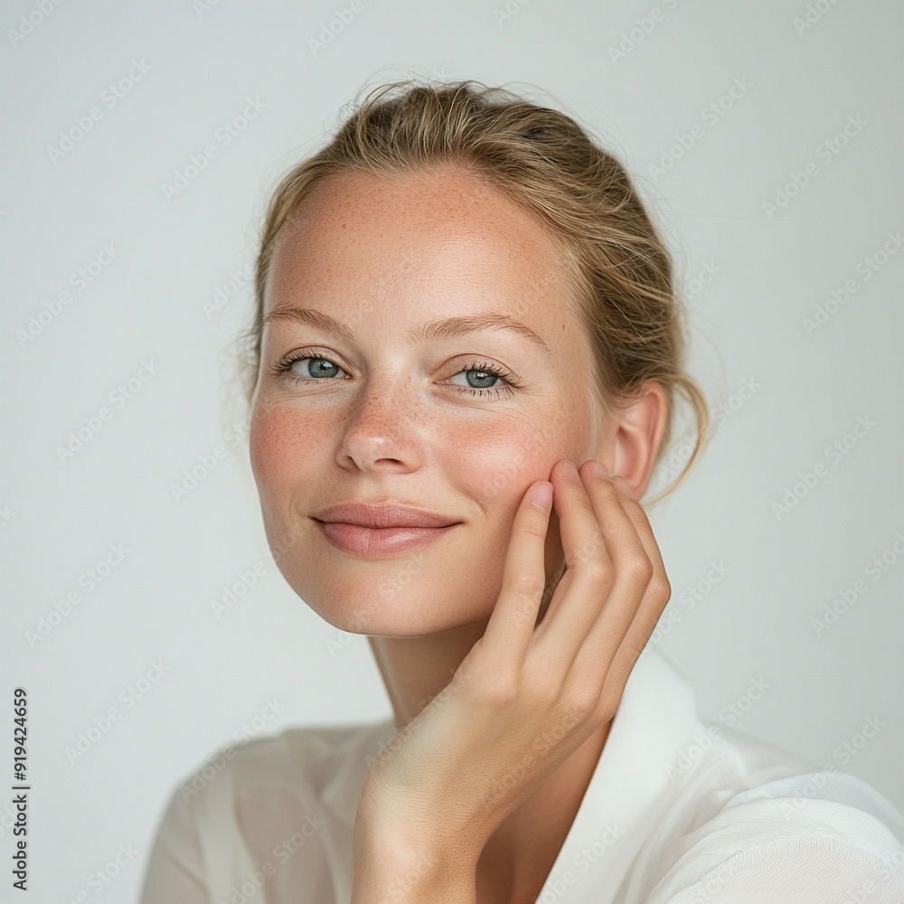 Portrait of a beautiful European woman. Close-up, big eyes, clear skin. Portrait of a beautiful European woman. Close-up, big eyes, clear skin.