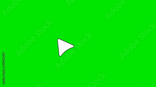 arrow animation. Single click and double click animated icons. Mouse cursor icon.Internet and Technology.HD green screen