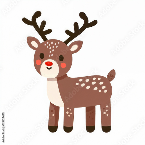 Christmas reindeer on white background. AI