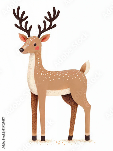 Christmas reindeer on white background. AI