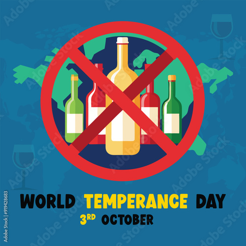 World Temperance Day Post Design Vector Awareness and Healthy Living Social Media Graphics