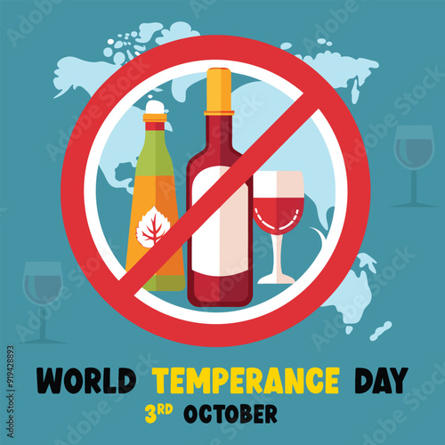 World Temperance Day Post Design Vector Awareness and Healthy Living Social Media Graphics