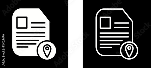 Document Location Vector Icon