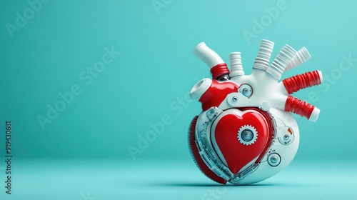 Modern artificial heart within the human body, stateoftheart prosthetic, ensuring continuous and reliable heart function photo