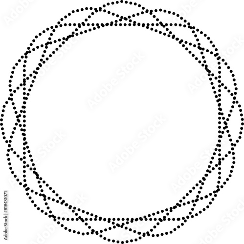 Set of square dot line shapes. Design elements