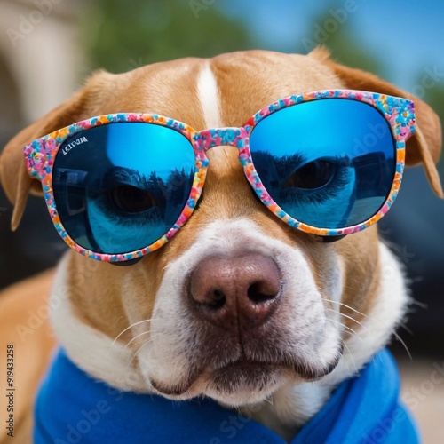 dog wearing sunglasses