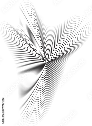 Circle dynamic line halftone fluid shape for tech, icon, symbol