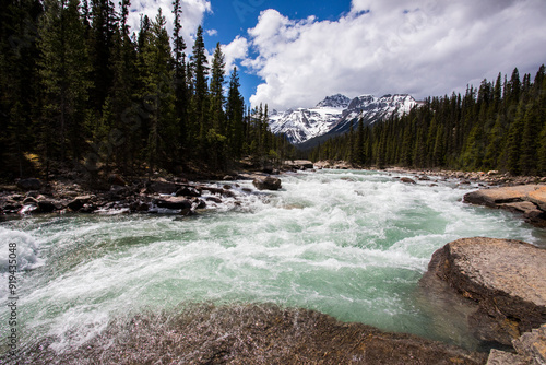 Summer landscape in Mistaya Canyon, Banff National Park, Canada photo