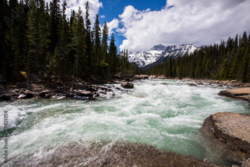 Summer landscape in Mistaya Canyon, Banff National Park, Canada photo