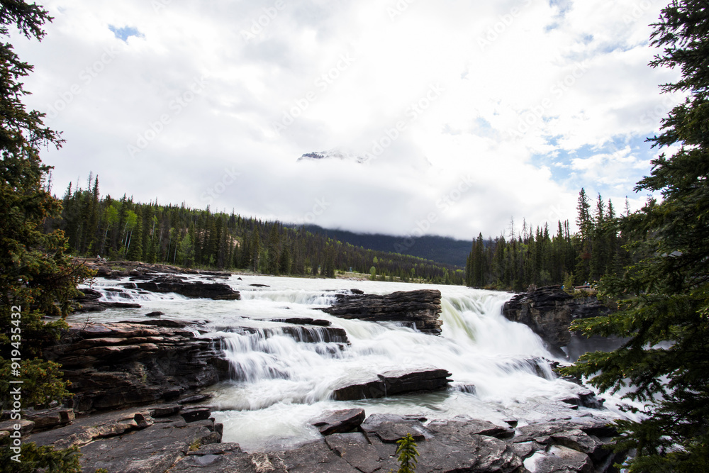 Summer in Athabasca Falls, Jasper National Park, Canada Summer in Athabasca Falls, Jasper National Park, Canada