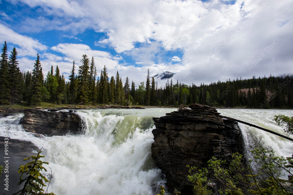 Summer in Athabasca Falls, Jasper National Park, Canada Summer in Athabasca Falls, Jasper National Park, Canada
