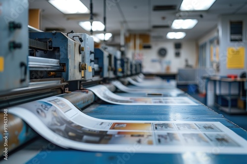 Workspace with prepress tools, files, and equipment set up for preparing a print job