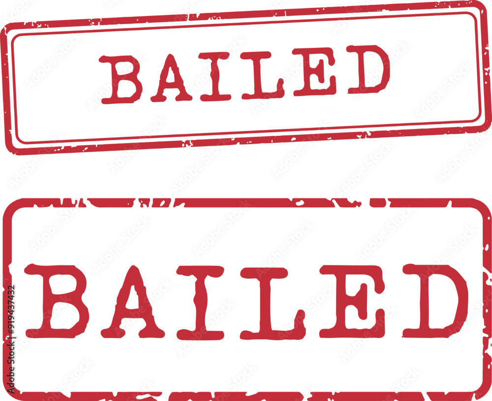 Bailed Rubber Stamp Vector Set Bailed Rubber Stamp Vector Set