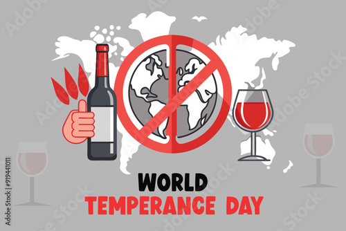 World Temperance Day Background Vector Healthy Lifestyle and Awareness Design