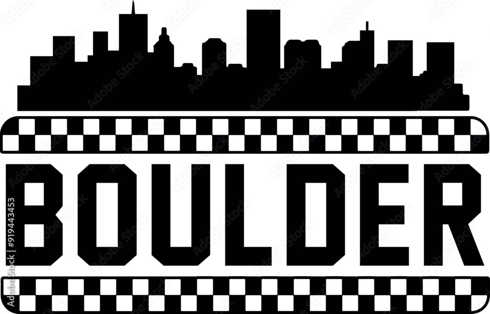 Fototapeta premium Boulder Colorado Skyline Vector