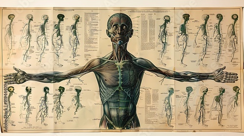 Gross anatomy of lymphatic system showing lymph nodes vessels and associated structures