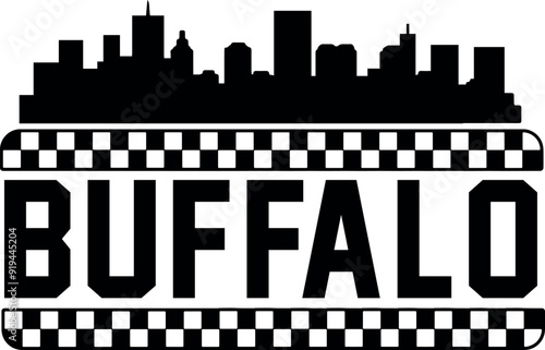 Buffalo New York Skyline Vector