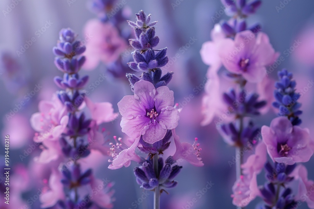Obraz premium Purple Lavender Fields, Fragrant Flower Bouquet