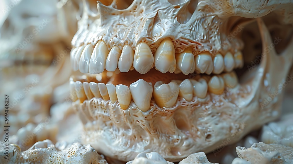 Gross anatomy of human mouth featuring teeth tongue and oral cavity structures Gross anatomy of human mouth featuring teeth tongue and oral cavity structures