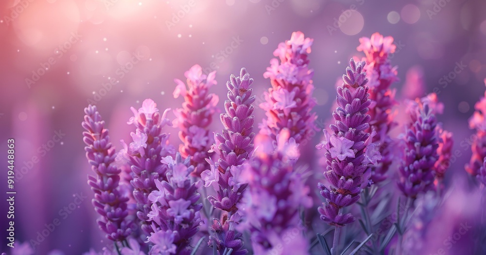 Vibrant Purple Lavender Field at Sunrise Vibrant Purple Lavender Field at Sunrise
