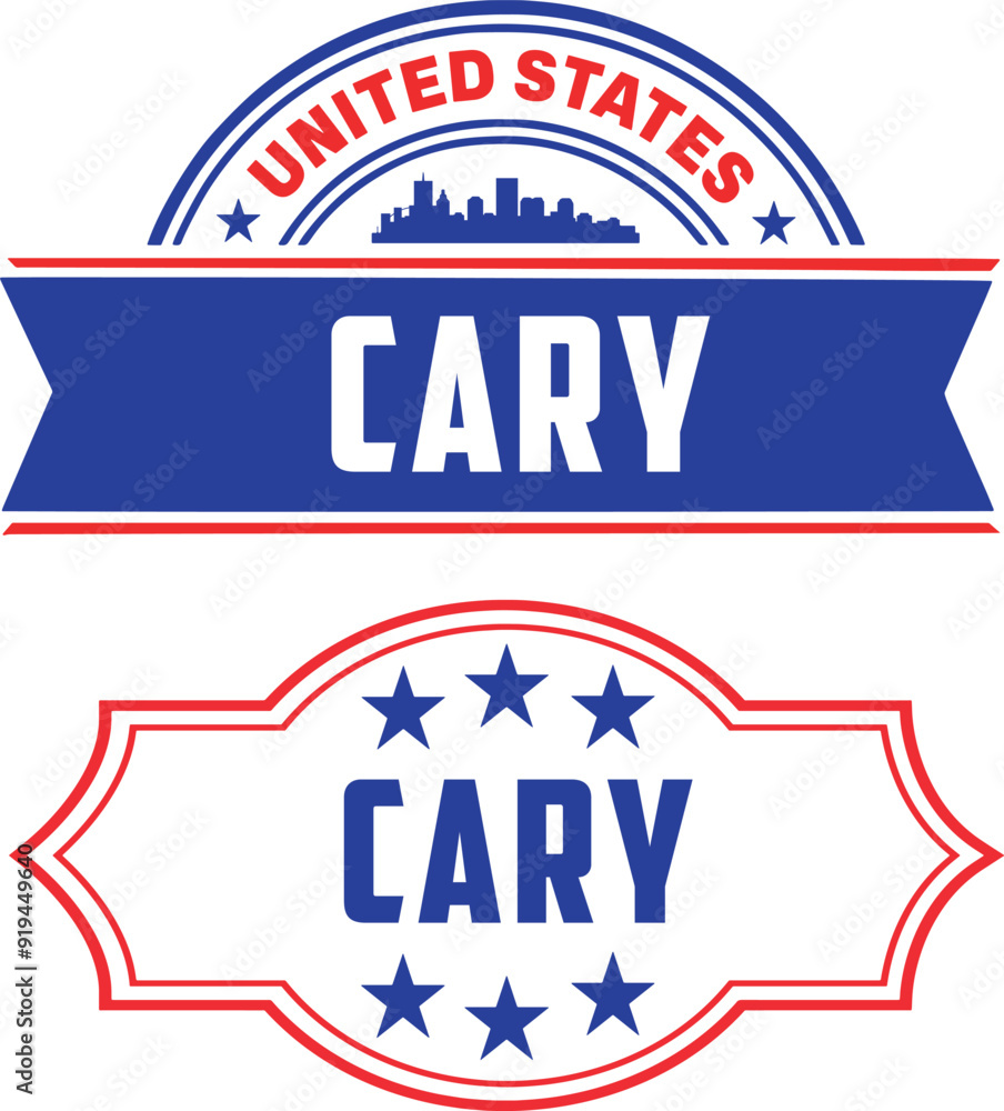 Cary North Carolina Vector Set Cary North Carolina Vector Set
