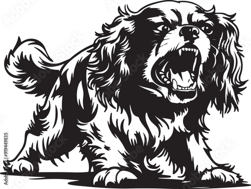 Cavalier King Charles Spaniel Angry Stylized Vector