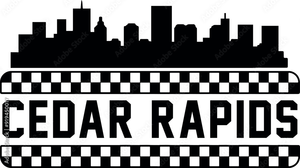 Obraz premium Cedar Rapids Skyline Vector