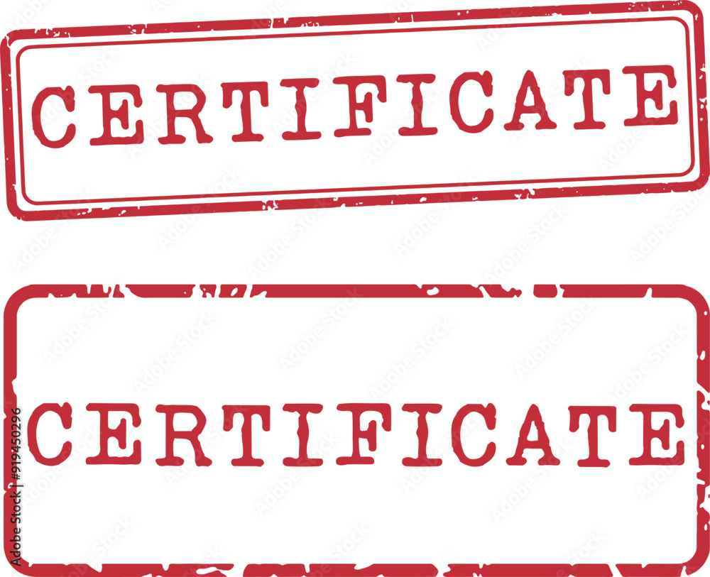 Certificate Vector Stamp Set