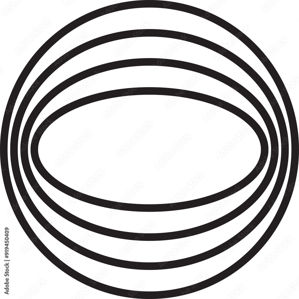 Obraz premium Oval line with blending circle shape, template, logo, frame