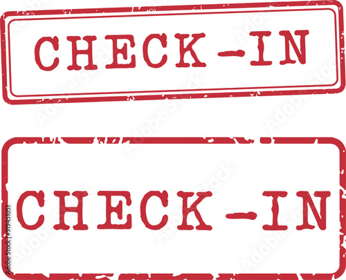 Check In Stamp Vector Set