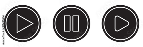 play icon vector set 