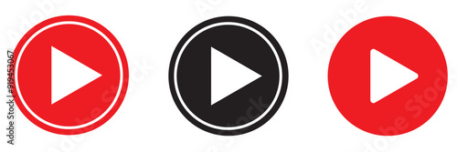 play icon vector set 