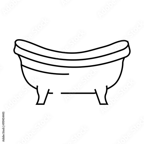 bath bathroom interior line icon vector. bath bathroom interior sign. isolated contour symbol black illustration