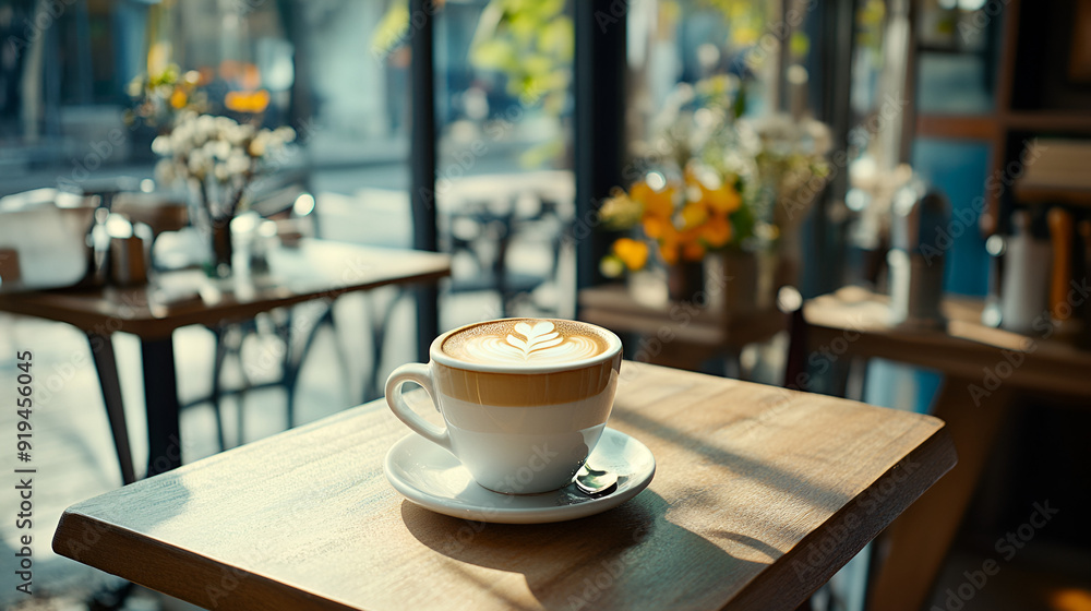 Close up of cup of coffee, Shanghai, China Cups of cappuccino with latte art on wooden background Coffee glass cup put on table background, Generative AI Close up of cup of coffee, Shanghai, China Cups of cappuccino with latte art on wooden background Coffee glass cup put on table background, Generative AI