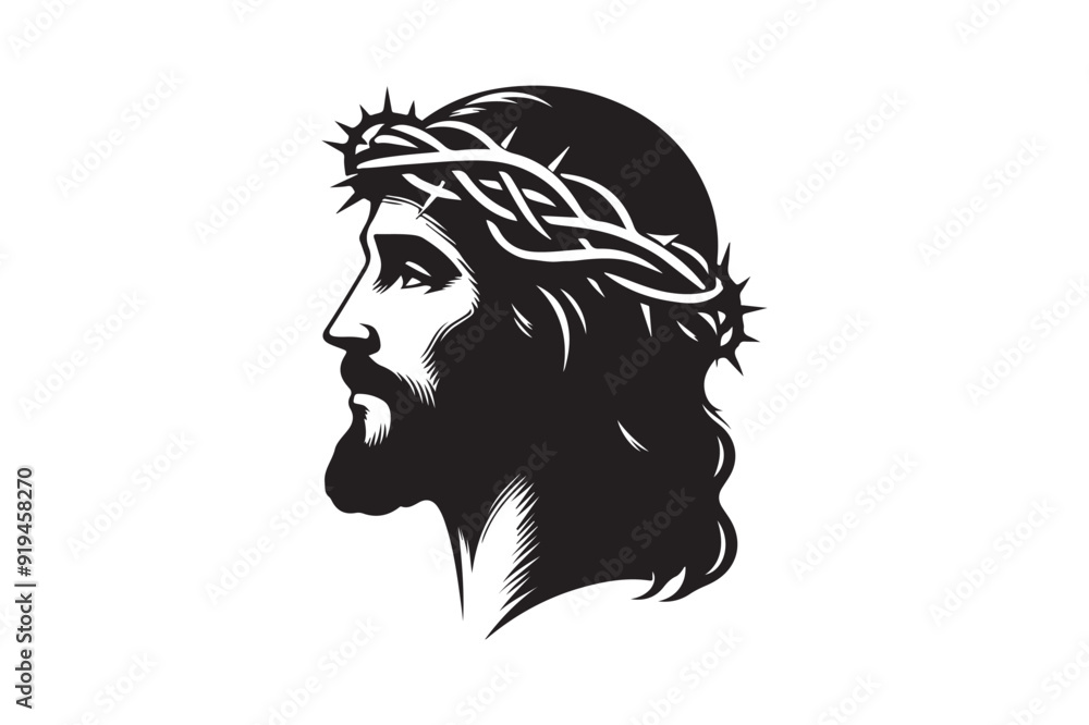 Jesus had silhouette vector illustration Jesus had silhouette vector illustration