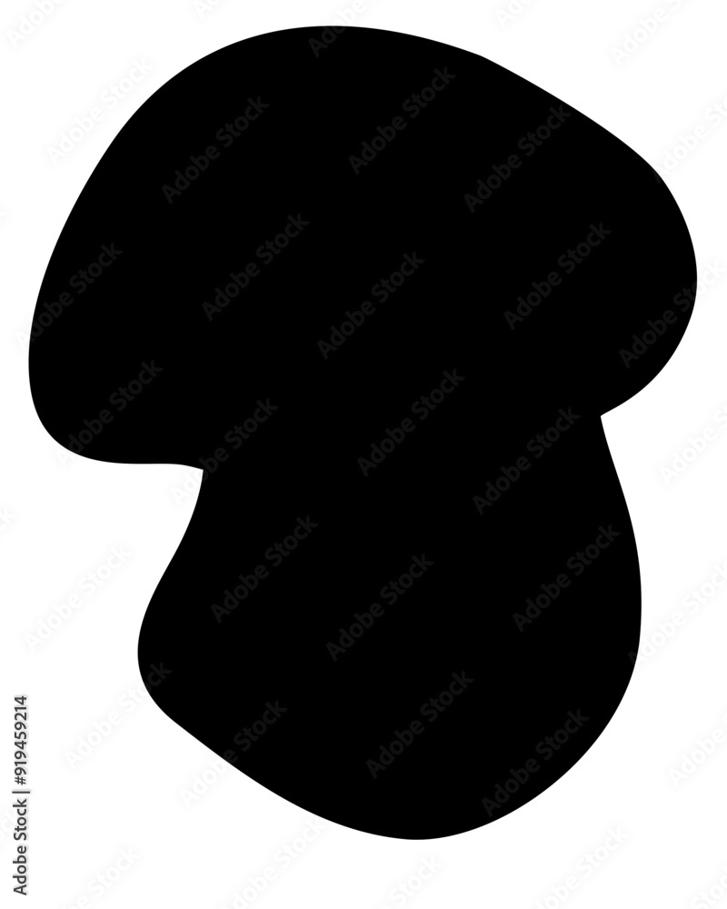 Small mushroom Boletus edulis, penny bun - vector silhouette picture for logo or pictogram. Porcino mushroom for sign or icon Small mushroom Boletus edulis, penny bun - vector silhouette picture for logo or pictogram. Porcino mushroom for sign or icon