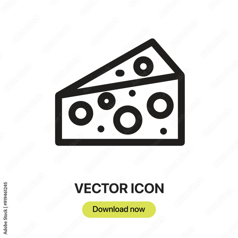 Cheese icon vector. Linear-style sign for mobile concept and web design. Cheese symbol illustration. Pixel vector graphics - Vector. Cheese icon vector. Linear-style sign for mobile concept and web design. Cheese symbol illustration. Pixel vector graphics - Vector.