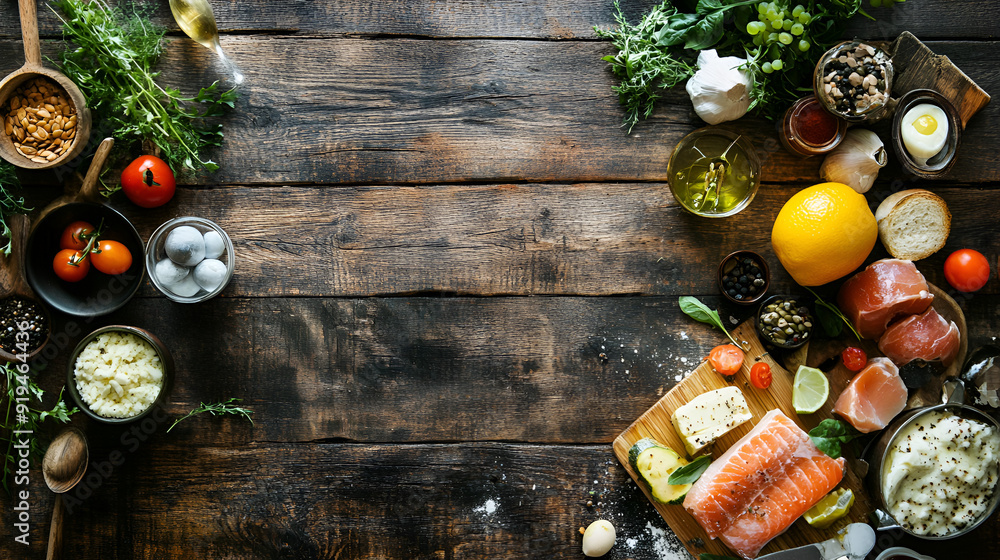 Frame of assorted fresh vegetables on rustic wooden table Selection of healthy food on rustic wooden background Healthy eating: selection of antioxidant group of food frame. Copy space, Generative AI Frame of assorted fresh vegetables on rustic wooden table Selection of healthy food on rustic wooden background Healthy eating: selection of antioxidant group of food frame. Copy space, Generative AI