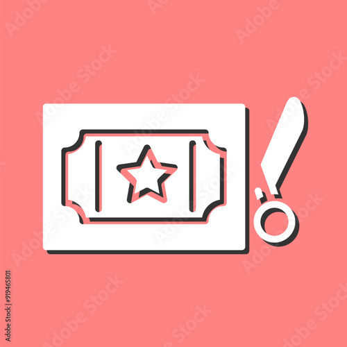 Scissor Ticket Vector Icon