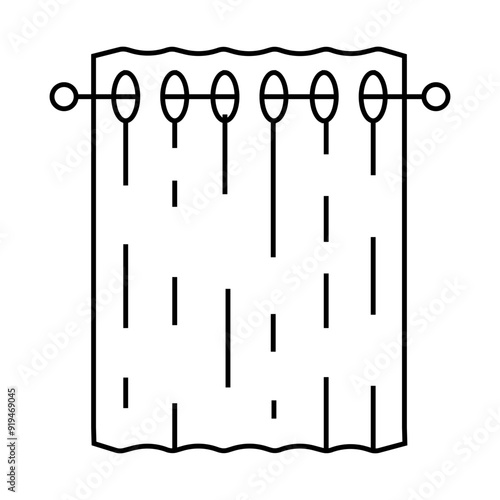 blackout curtains bedroom interior line icon vector. blackout curtains bedroom interior sign. isolated contour symbol black illustration