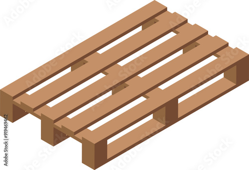 Wooden pallet for warehouse storage is being used for transportation