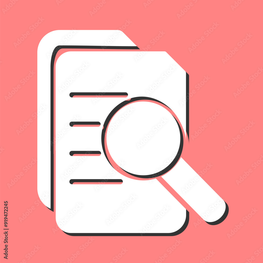 Magnifier Document Vector Icon Magnifier Document Vector Icon
