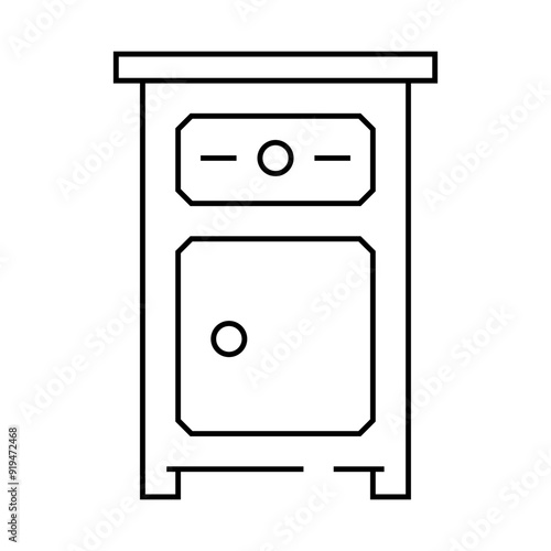 nightstand bedroom interior line icon vector. nightstand bedroom interior sign. isolated contour symbol black illustration