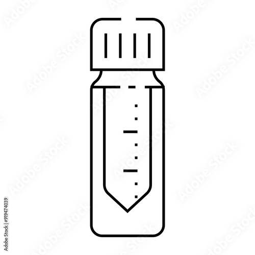 conical vial chemical glassware lab line icon vector. conical vial chemical glassware lab sign. isolated contour symbol black illustration