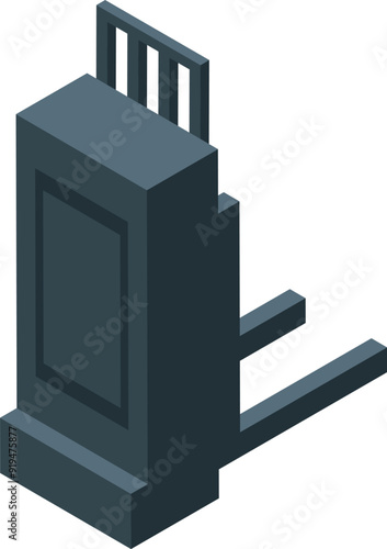 Electric order picker is lifting a heavy load in a warehouse